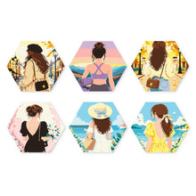 Charger l'image dans la galerie, Mini Série Peinture par Numéros - Hexagones (6 pièces) - Femmes en voyage Figured'Art