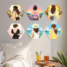 Charger l'image dans la galerie, Mini Série Peinture par Numéros - Hexagones (6 pièces) - Femmes en voyage