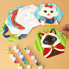 Charger l'image dans la galerie, Mini Série Peinture par Numéros - Hexagones (6 pièces) - Chats en costume