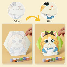 Charger l'image dans la galerie, Mini Série Peinture par Numéros - Hexagones (6 pièces) - Chats en costume