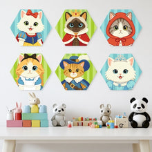 Charger l'image dans la galerie, Mini Série Peinture par Numéros - Hexagones (6 pièces) - Chats en costume