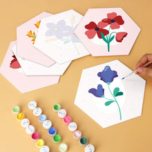 Charger l'image dans la galerie, Mini Série Peinture par Numéros - Hexagones (6 pièces) - Pétales délicats