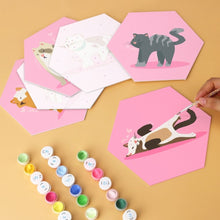 Charger l'image dans la galerie, Mini Série Peinture par Numéros - Hexagones (6 pièces) - Animaux en rose