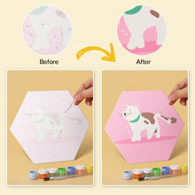 Charger l'image dans la galerie, Mini Série Peinture par Numéros - Hexagones (6 pièces) - Animaux en rose
