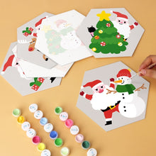 Charger l'image dans la galerie, Mini Série Peinture par Numéros - Hexagones (6 pièces) - Père Noël