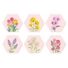 Charger l'image dans la galerie, Mini Série Peinture par Numéros - Hexagones (6 pièces) - Ensemble floral Figured'Art