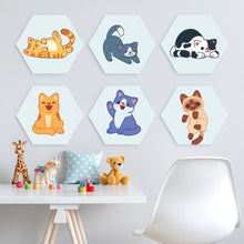 Charger l'image dans la galerie, Mini Série Peinture par Numéros - Hexagones (6 pièces) - Petits chats