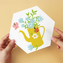 Charger l'image dans la galerie, Mini Série Peinture par Numéros - Hexagones (6 pièces) - Fleurs à l'arrosoir