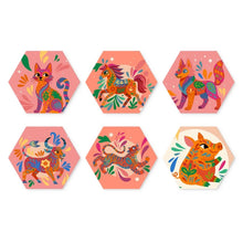 Charger l'image dans la galerie, Mini Série Peinture par Numéros - Hexagones (6 pièces) - Animaux bohèmes Figured'Art