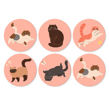 Charger l'image dans la galerie, Mini Série Peinture par Numéros - Disques Ø20cm (6 pièces) - Les chats curieux Figured'Art