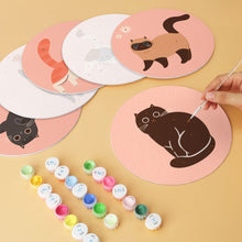 Charger l'image dans la galerie, Mini Série Peinture par Numéros - Disques Ø20cm (6 pièces) - Les chats curieux