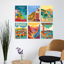 Charger l'image dans la galerie, Mini Série Peinture par Numéros 15x20cm (6 pièces) - Affiche du Grand Tour