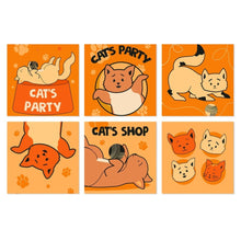 Charger l'image dans la galerie, Mini Série Peinture par Numéros 20x20cm (6 pièces) - Fête du chat Figured'Art
