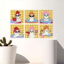 Charger l'image dans la galerie, Mini Série Peinture par Numéros 20x20cm (6 pièces) - Chats au spa 1