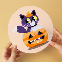 Charger l'image dans la galerie, Mini Série Peinture par Numéros - Disques Ø20cm (6 pièces) - Chat et magie de minuit