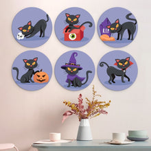 Charger l'image dans la galerie, Mini Série Peinture par Numéros - Disques Ø20cm (6 pièces) - Chats et sorcellerie