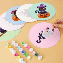 Charger l'image dans la galerie, Mini Série Peinture par Numéros - Disques Ø20cm (6 pièces) - Chatons d'Halloween