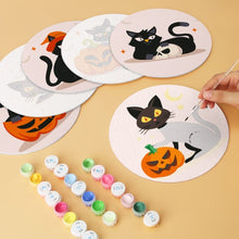 Charger l'image dans la galerie, Mini Série Peinture par Numéros - Disques Ø20cm (6 pièces) - Chats effrayants