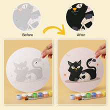 Charger l'image dans la galerie, Mini Série Peinture par Numéros - Disques Ø20cm (6 pièces) - Chats effrayants