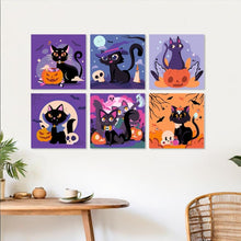 Charger l'image dans la galerie, Mini Série Peinture par Numéros 20x20cm (6 pièces) - Chats d'Halloween