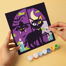 Charger l'image dans la galerie, Mini Série Peinture par Numéros 20x20cm (6 pièces) - Halloween des chats noirs