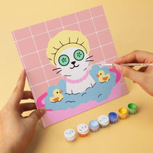 Charger l'image dans la galerie, Mini Série Peinture par Numéros 20x20cm (6 pièces) - Chats au spa 2
