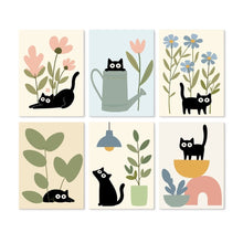 Charger l'image dans la galerie, Mini Série Peinture par Numéros 15x20cm (6 pièces) - Chats noirs curieux Figured'Art