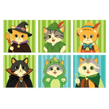 Charger l'image dans la galerie, Mini Série Peinture par Numéros 20x20cm (6 pièces) - Chats fantastiques Figured'Art