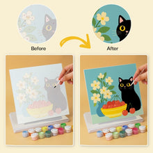 Charger l'image dans la galerie, Mini Série Peinture par Numéros 20x20cm (6 pièces) - Chat et fruits colorés