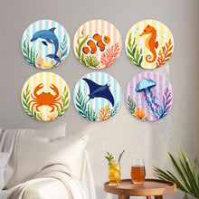 Charger l'image dans la galerie, Mini Série Peinture par Numéros - Disques Ø20cm (6 pièces) - Vie marine