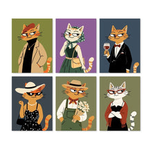 Charger l'image dans la galerie, Mini Série Peinture par Numéros 15x20cm (6 pièces) - Chats élégants Figured'Art