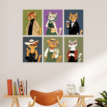 Charger l'image dans la galerie, Mini Série Peinture par Numéros 15x20cm (6 pièces) - Chats élégants