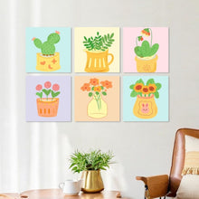 Charger l'image dans la galerie, Mini Série Peinture par Numéros 20x20cm (6 pièces) - Coin de plantes colorées