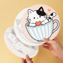 Charger l'image dans la galerie, Mini Série Peinture par Numéros - Disques Ø20cm (6 pièces) - Chats et tasses à thé
