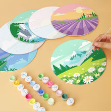 Charger l'image dans la galerie, Mini Série Peinture par Numéros - Disques Ø20cm (6 pièces) - Paysages rêveurs 2