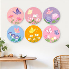 Charger l'image dans la galerie, Mini Série Peinture par Numéros - Disques Ø20cm (6 pièces) - Papillons pastel 2
