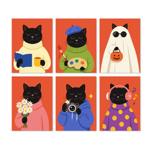 Charger l'image dans la galerie, Mini Série Peinture par Numéros 15x20cm (6 pièces) - Chat aux mille humeurs Figured'Art