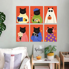 Charger l'image dans la galerie, Mini Série Peinture par Numéros 15x20cm (6 pièces) - Chat aux mille humeurs