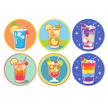 Charger l'image dans la galerie, Mini Série Peinture par Numéros - Disques Ø20cm (6 pièces) - Cocktails d'Été Figured'Art