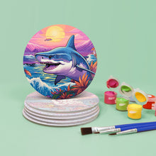 Charger l&#39;image dans la galerie, Peinture par numéros Dessous de Verre 15cm (6 pièces) - Vie Marine Colorée