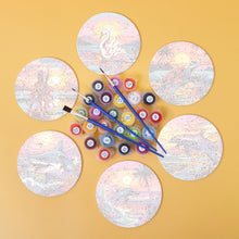 Charger l&#39;image dans la galerie, Peinture par numéros Dessous de Verre 15cm (6 pièces) - Vie Marine Colorée