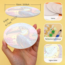 Charger l&#39;image dans la galerie, Peinture par numéros Dessous de Verre 15cm (6 pièces) - Oiseaux Tropicaux Vibrants