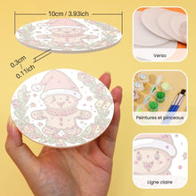 Charger l&#39;image dans la galerie, Peinture par numéros Dessous de Verre 15cm (6 pièces) - Noël Fait Main