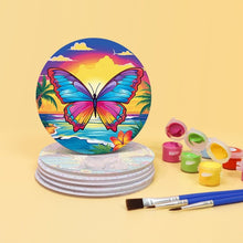 Charger l&#39;image dans la galerie, Peinture par numéros Dessous de Verre 15cm (6 pièces) - Série Faune avec Panda, Raton Laveur et Phoque