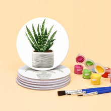 Charger l&#39;image dans la galerie, Peinture par numéros Dessous de Verre 15cm (6 pièces) - Monstera et Fougère