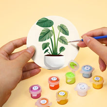 Charger l&#39;image dans la galerie, Peinture par numéros Dessous de Verre 15cm (6 pièces) - Monstera et Fougère