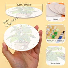 Charger l&#39;image dans la galerie, Peinture par numéros Dessous de Verre 15cm (6 pièces) - Monstera et Fougère