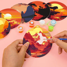 Charger l&#39;image dans la galerie, Peinture par numéros Dessous de Verre 15cm (6 pièces) - Scène de Coucher de Soleil