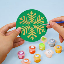 Charger l&#39;image dans la galerie, Peinture par numéros Dessous de Verre 15cm (4 pièces) - Flocon de Neige