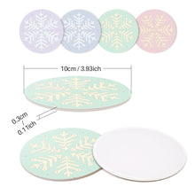 Charger l&#39;image dans la galerie, Peinture par numéros Dessous de Verre 15cm (4 pièces) - Flocon de Neige